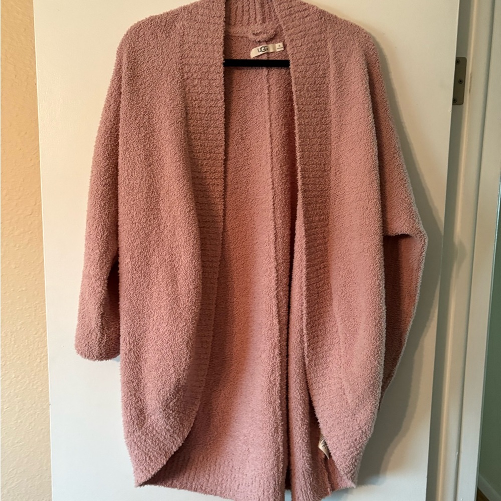 Cozy Pink Open-Front Sweater